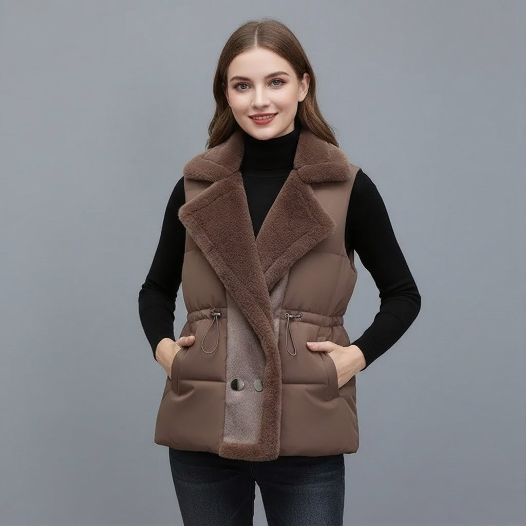 ARIA | Fur Trim Drawstring Puffer Vest