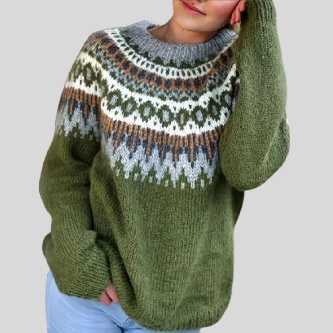 Eleanor™ | Cozy Woven Pattern Sweater
