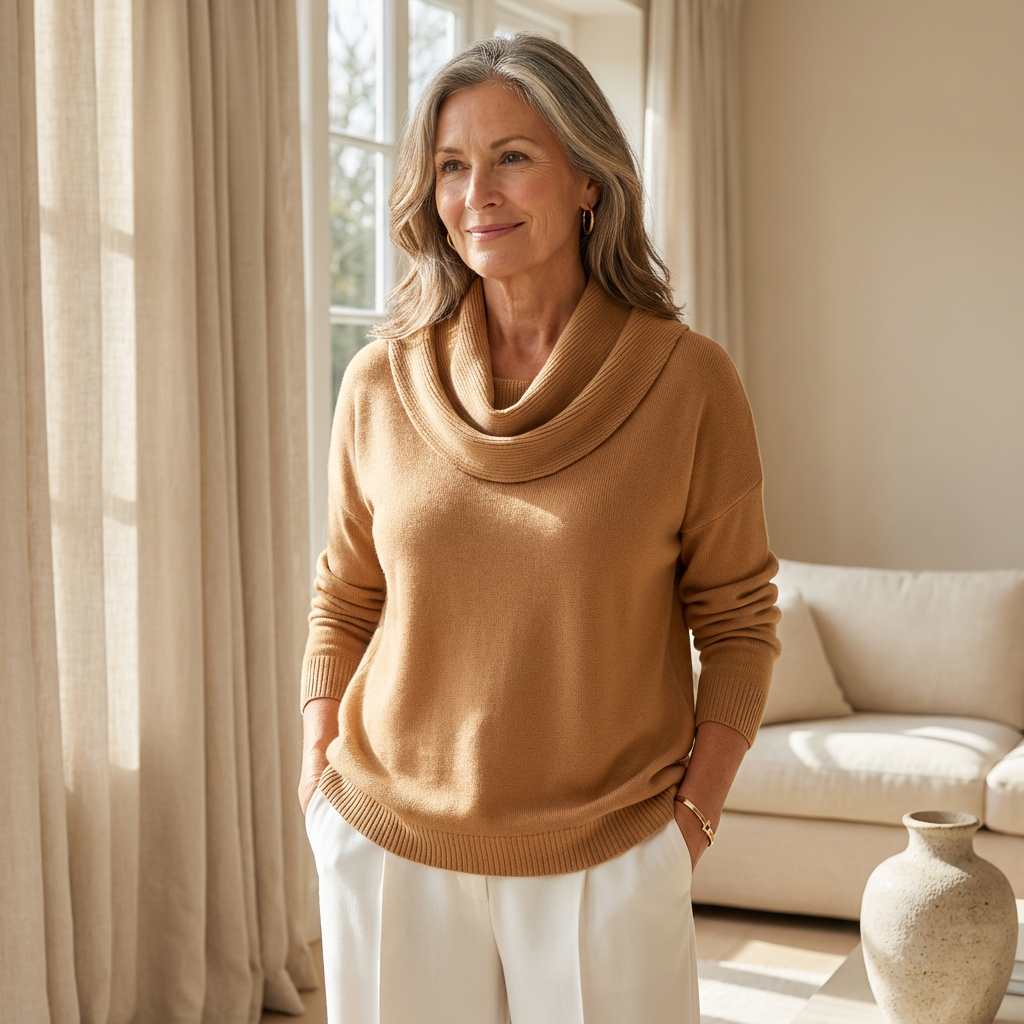 Angeline | Soft Cowl Neck Sweater