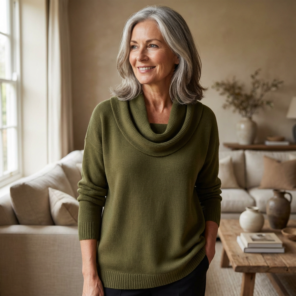 Angeline | Soft Cowl Neck Sweater