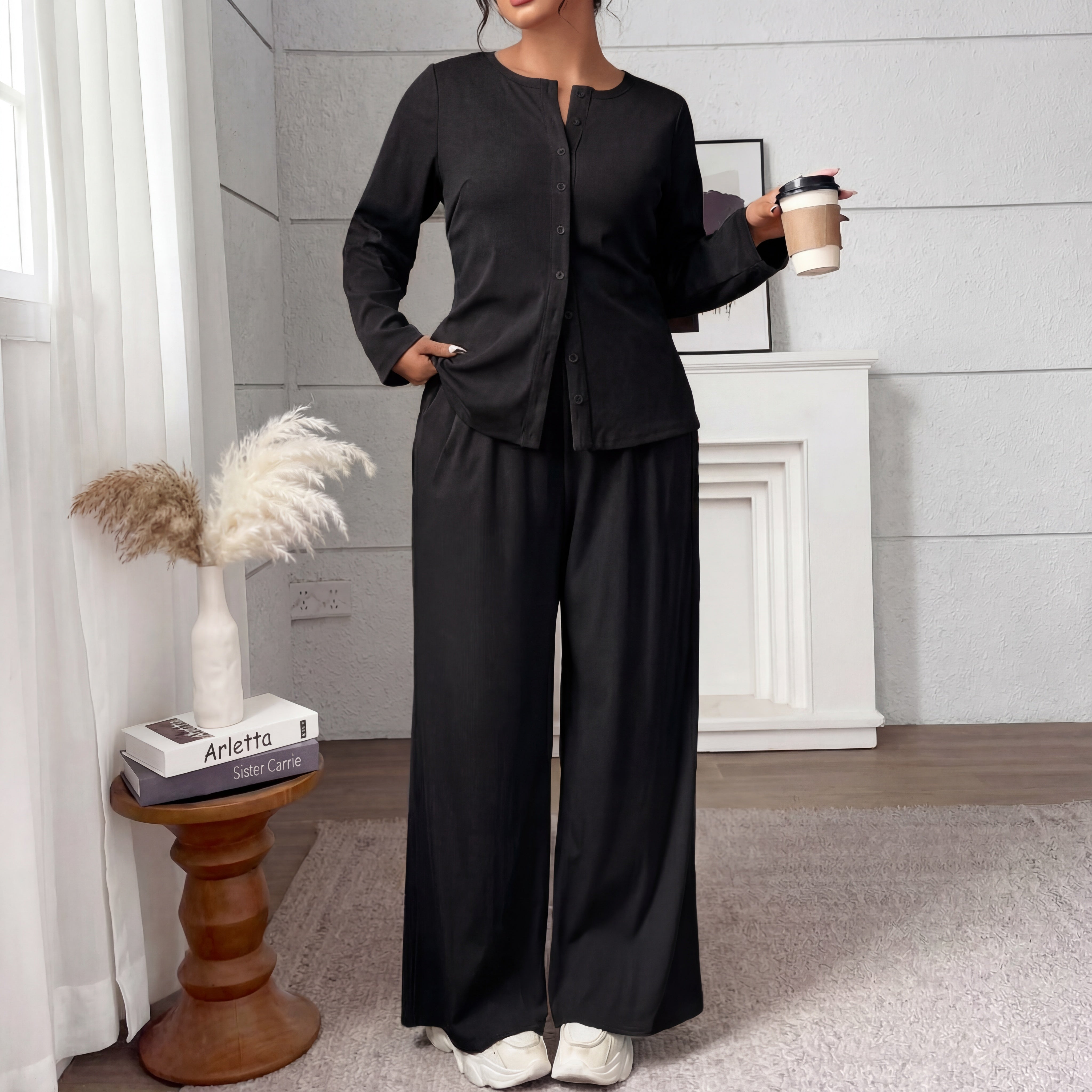 FREDA™ - Elegant Plus-Size Knitted Two-Piece Set