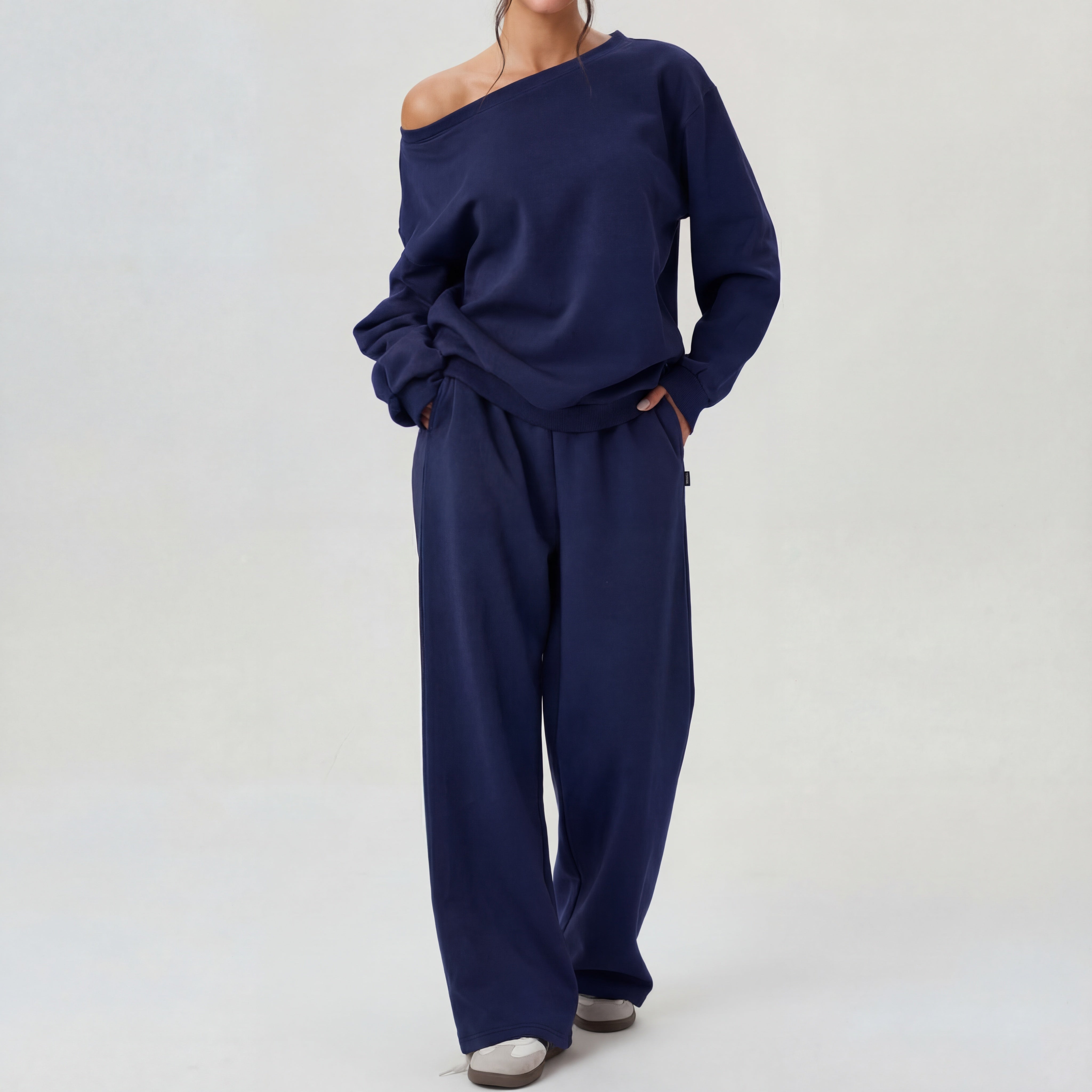 NELIA™ - Casual One-Shoulder Long Sleeve Two-Piece Set