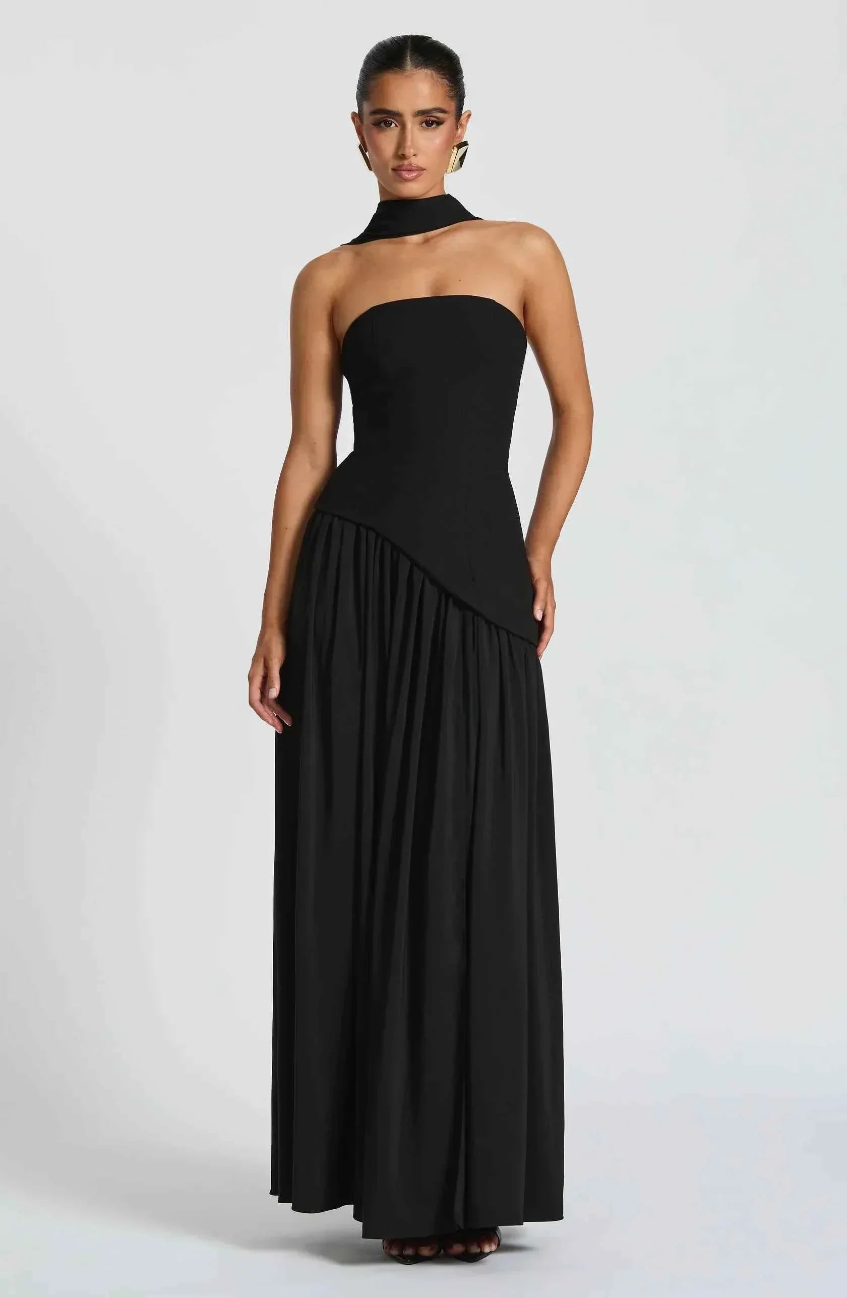 Maliyah | Long Wedding Dress with Slit and Drapery