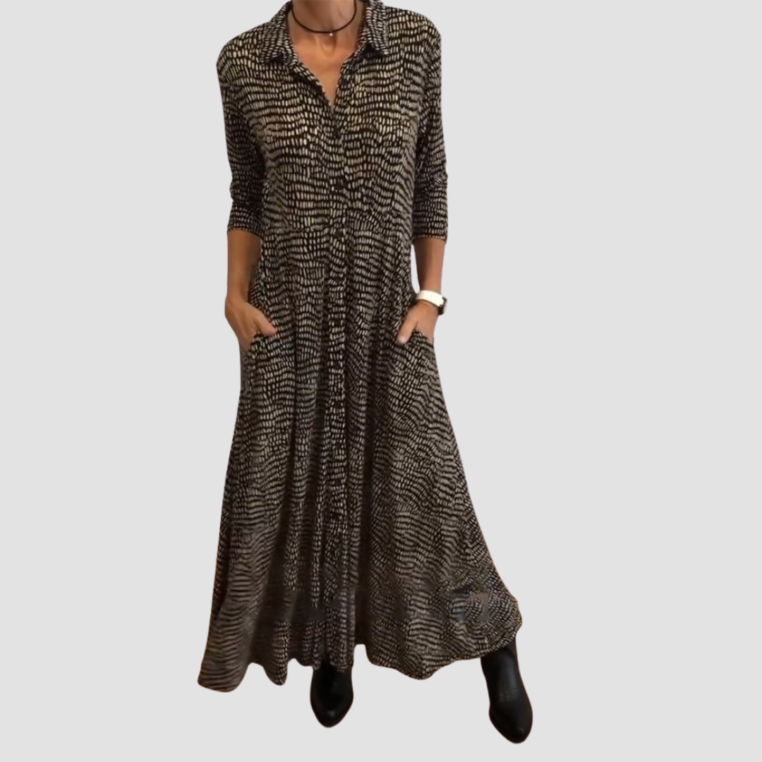 Pamela | Flowing Shirt Maxi Dress